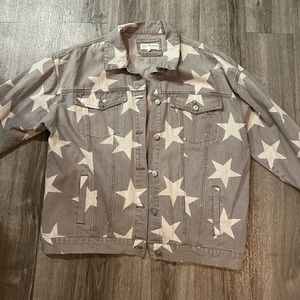 GREY STRIPED DENIM JACKET